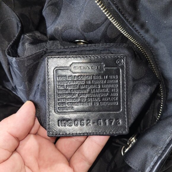 Coach Black Nylon / Leather Tote Bag Handcrafted in Turkey - Picture 16 of 16